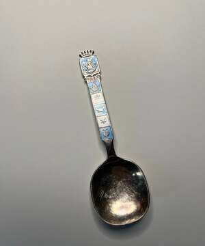 925 Silver & Enamel "Stavanger" Norway Wide-Bowl Souvenir Spoon - 27.7g